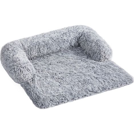 FluffyHug Panier pour Chien, Tissu Peluche, Tapis, Couverture de Protection pour Canapé, Taille M, pour Chiens de Petite et Moyenne Taille, 80 x 75 x 16 cm, Gris Ombré (1/5)