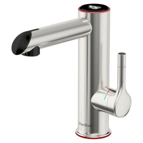 Robinet de salle de bain avec chauffe-eau instantané Affichage numérique LED Robinet de salle de bain Rotation à 120° Robinet de lavabo Robinetterie de lavabo étanche IPX4 Mitigeur monocommande de lav