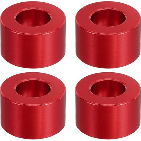Entretoise en Aluminium, 4 Pcs Métal Entretoises Aluminium 10,5mm ID x 20mm OD x 12mm L Vis d'Espacement en Aluminium Ronde pour 2/5" ou M10 Vis à Boulons, Rouge (1/5)