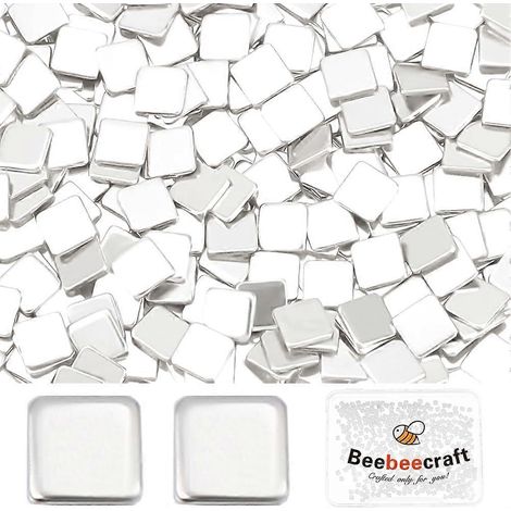 1 boîte de 500 pastilles de soudure argentées 2x2 mm, prédécoupées, faciles à souder, carrées et à basse température, pour la fabrication et la réparation de bijoux. (1/5)