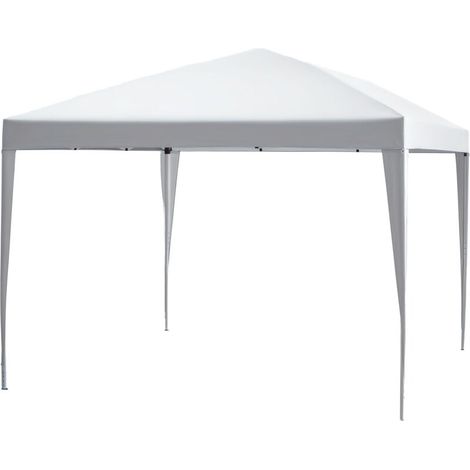 Tonnelle de jardin extérieur 3x3m Tonnelle pliante Pop up Tente Pliable Barnum de Jardin Pliant Anti-UV + Sac de Transport Acier Oxford Blanc