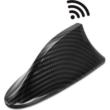 S-giant Antenne Requin Voiture Universelle en Forme Antenne D'aileron de Requin - Antenne de Voiture avec FM/AM Radio Signal avec Base adhésive étanche pour Auto SUV Camion Van (fibre de carbone) (1/5)