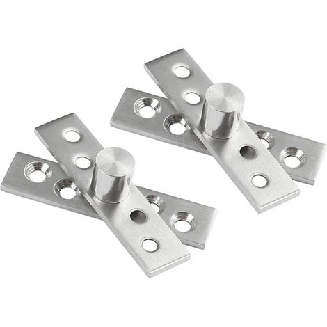 Charnières pivotantes dissimulées à 360° en acier inoxydable pour portes et armoires, pivot central, lot de 2 (100 x 24 mm) (1/5)