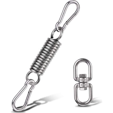 Hammock Hanging Kit, Hammock Chair Spring with Carabiners and Rotating Ring, Hammock Chair Accessories, for Porch Chairs, Hanging Swings, Hanging Hooks (1/5)
