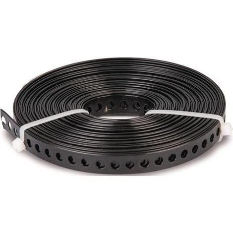 Bande de perforation Band-B12x0,8mm L.10m galvanisée, noire avec revêtement KU. (1/2)