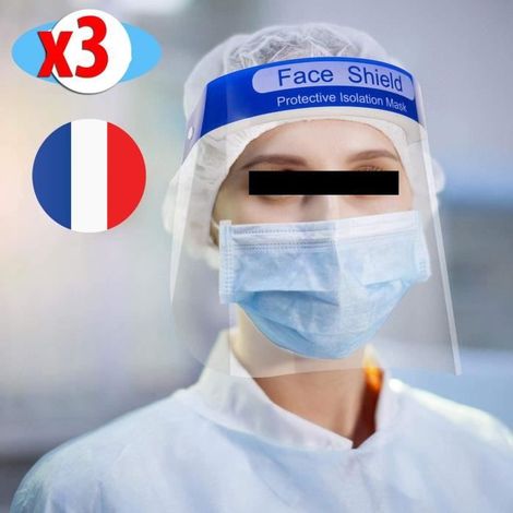 3 PCS VISIERE DE PROTECTION VISAGE ANTI PROJECTION GOUTTELETTE & POSTILLON (1/4)