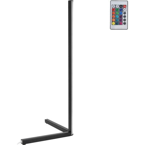 16-farbige LED-Stehlampe, Eckleuchte für Schlafzimmer, Ambientebeleuchtung, schwarzer Sockel + europäischer Stecker + RGB-Beleuchtung mit hoher Helligkeit + 52 cm (100-240 V, Fernbedienung mit integri