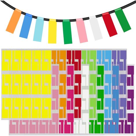 12 Couleurs 720 pièCes Etiquette Cable, éTiquettes à Code-Couleur Auto-AdhéSif Autocollant, éTiquettes De CâBles A4, ImperméAbles Et RéSistantes Aux DéChirures Pour Marquer Et Organiser (1/5)