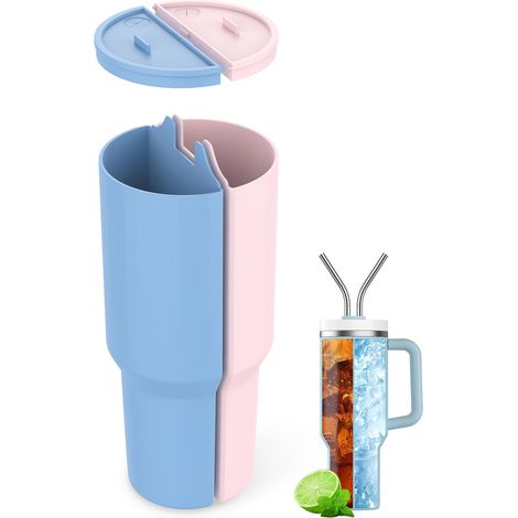 Ensemble de doublures intérieures en silicone 2 en 1pour double gobelet-Comprend seule capsule,deux fois plus de plaisir à boire. (1/5)