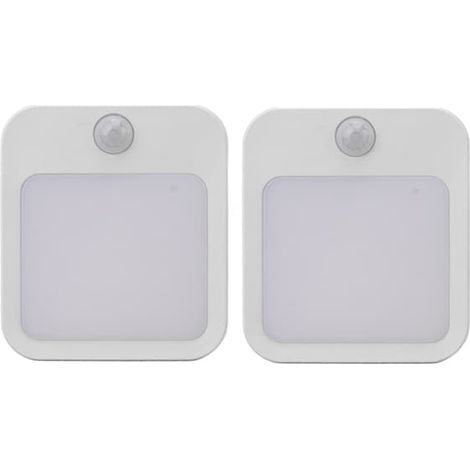 Lot de 2 veilleuses à brancher avec détecteur de mouvement, mini veilleuses LED blanc chaud à luminosité réglable, prise européenne 110-220 V