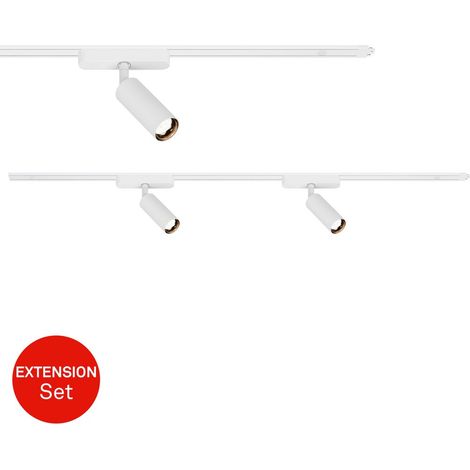Briloner Luxtrail Schienensystem, Erweiterungsset, 2x LED Spots, Schwenkbar, Erweiterbar, Weiß, 1 m