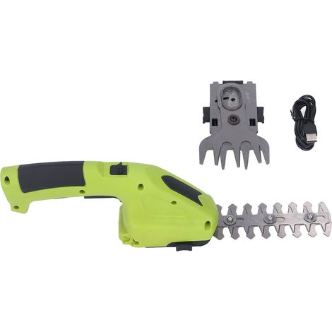 Coupe-bordures sans fil vert herbe, taille-haie électrique rechargeable multifonction 2-en-1, cisaille à haie et à clôture portative (1/5)
