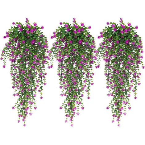 3 morceaux de plantes artificielles suspendues, camélias d'eucalyptus simulés, résistants aux UV, adaptés à la décoration de la maison de mariage dans (1/5)