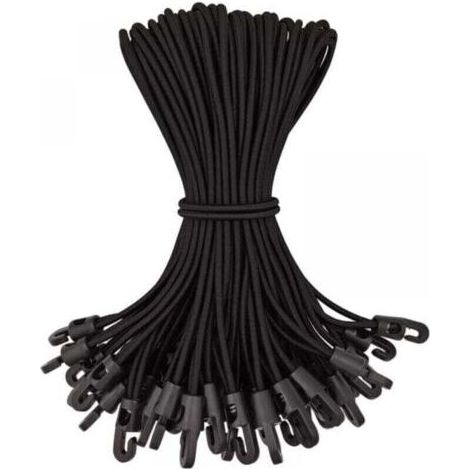 Lot de 50 tendeurs élastiques avec crochets, en caoutchouc de haute qualité, pour couvertures de piscine. (1/5)
