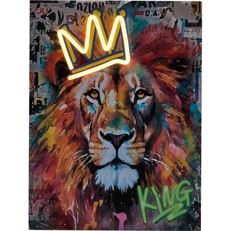 Tableau LED "Lion" 30x40cm Multicolore (1/4)