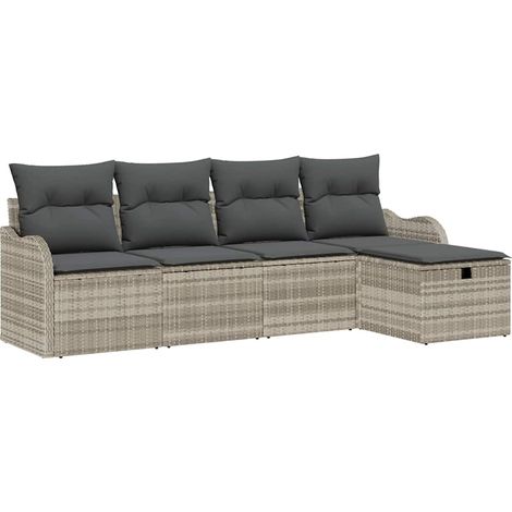 Maison Exclusive - Conjunto de sofá de jardín 5 uds. Poliratán (1/5)