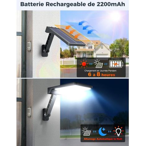 Faro LED solare da esterno con sensore di movimento e 3 modalità di illuminazione regolabili, impermeabile IP65, potente e dotato di telecomando. (1/4)