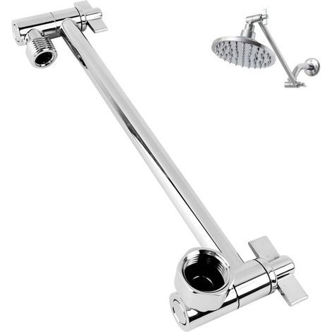 KZQ Duschrohrverlängerung, 278 mm verstellbare Duschkopfverlängerung aus Edelstahl, Duscharmverlängerung mit Kontermuttern, Universalbefestigung (1/4)