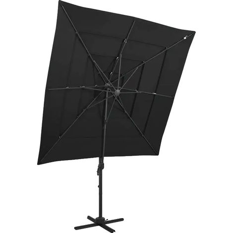 Parasol, Poteau en Aluminium, Résistant aux UV, 250 x 250 x 246 cm-d (1/2)