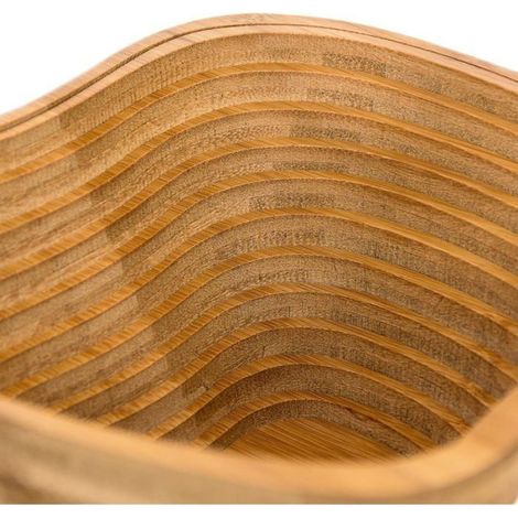 Corbeille à fruits en forme de pomme pliable Bambou Porte-fruits accordéon Bois HxlxP: 10.63 x 9.06 x 5,5 inch, nature (1/5)