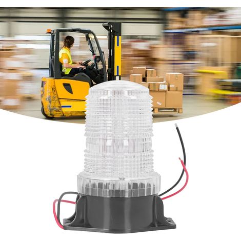 Sicherheitssignalleuchte mit breitem Spannungsbereich DC10-110V, wasserdicht IP65, zylindrische Blitzleuchte, Blinklampe, weiß. (1/5)