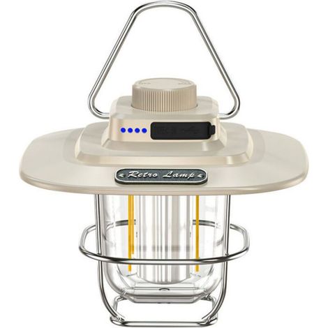 Camping extérieur lumière LED rétro cheval lanterne Portable tente lumière Portable USB Rechargeable Camping lumière(LY02 blanc) (1/5)