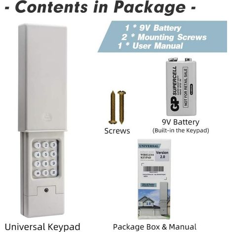 Accessoire pour automatisation et domotique, équipement de commande et de sécurité pour la maison,310-390mhz Keypad (1/5)