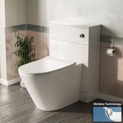 Back To Wall WC Toilet with Concealed Cistern Bathroom Unit (1/5)