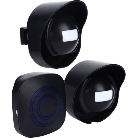 Sonnette de porte intelligente sans fil, étanche, kit d'alarme de sécurité pour maison et jardin avec 1 alarme et 2 capteurs, 110-240 V, conforme aux normes européennes (1/5)