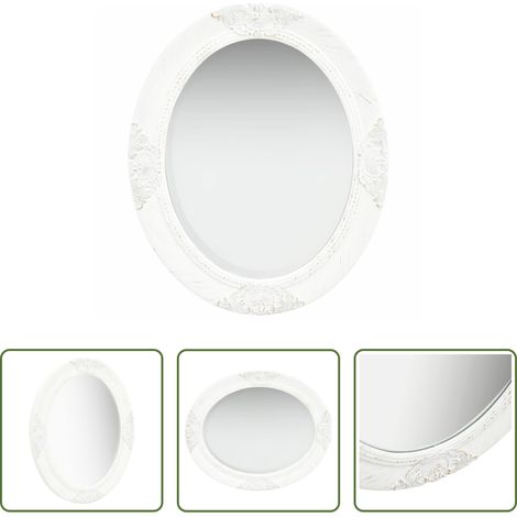 vidaXL Miroir mural style baroque 50x60 cm Blanc (1/5)