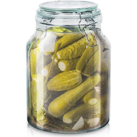 Patentiertes Glas mit Clipverschluss, Lebensmittelbehälter aus Glas, 3,4 l