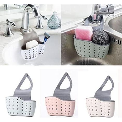 Cesta escurridora, escurridor de cocina, bolsa escurridora ajustable, soporte para esponja, beige (1/5)