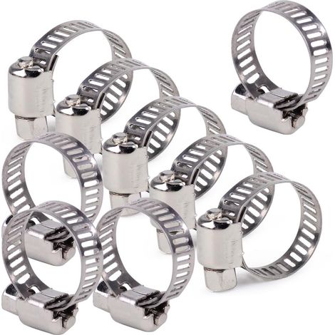 Collier De Serrage Pour Tube - Acier Inoxydable Réglable 1/2" À 3/4" - Pour Ligne De Carburant Et Tuyau Souple - Lot De 20 Pièces (1/5)