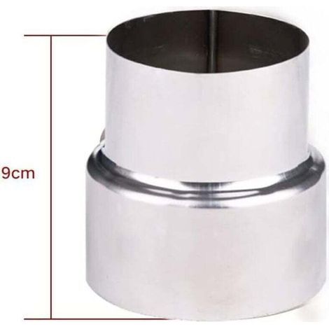 Réducteur de tuyau de fumée en acier inoxydable, adaptateur de cheminée, tuyau de poêle, réduction en acier inoxydable, tuyau de fumée, tuyau de poêle (90-80mm) (1/4)