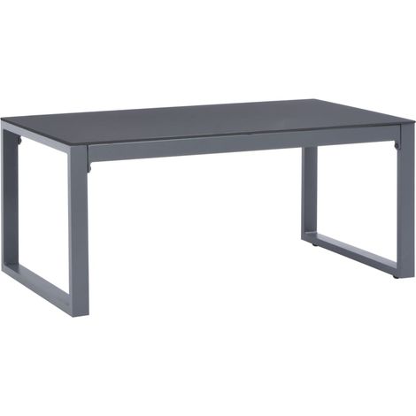 Mesa de centro de salón de diseño sencillo 90 x 50 x 40 cm aluminio gris DEC037234