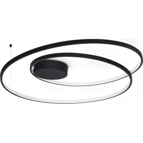Ideal Lux OZ Plafonnier semi-encastré LED intégré, noir, 6100 lm, 3000 K (1/2)