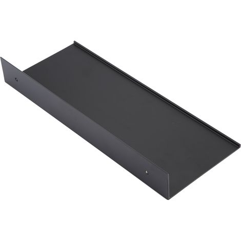 Étagère de salle de bain noire à un seul niveau en aluminium spatial mat (50cm) (1/5)