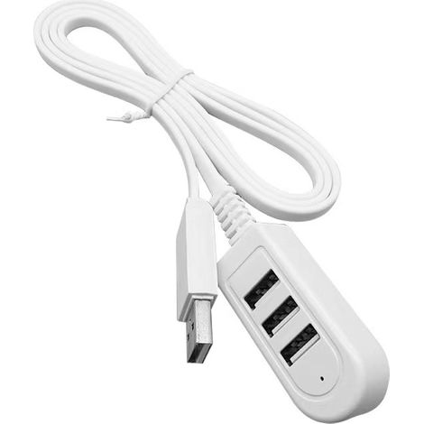 Lot de 3 multiprise USB 3 ports, chargeur multifonction 3A, câble rallonge 1,2 mètres