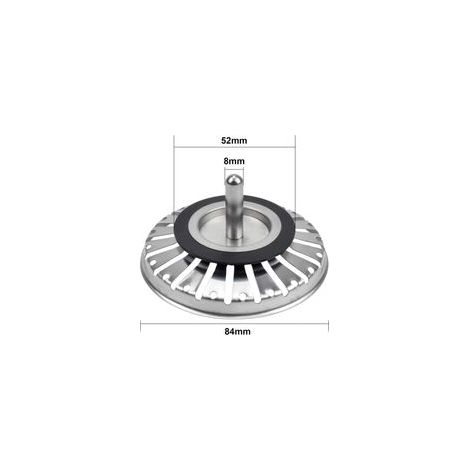 Crépine d'évier inox 84 mm - Panier de bonde manuel - Filtration efficace des résidus - Anti-obstruction siphon (1/5)