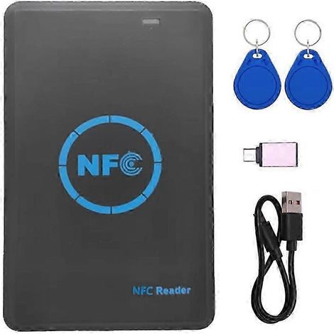 Lecteur/graveur de cartes à puce NFC 5 bandes, copieur/duplicateur 125 kHz/13,56 MHz, compatible avec le clonage d'étiquettes HID, avec 2 porte-clés CUID pour téléphone Android (fdq) (1/5)