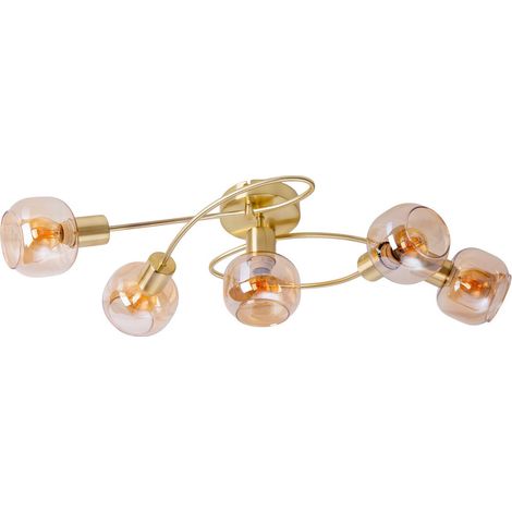 Naeve LIBBY Plafonnier semi-encastré multi-bras en laiton 5xE14 (1/5)