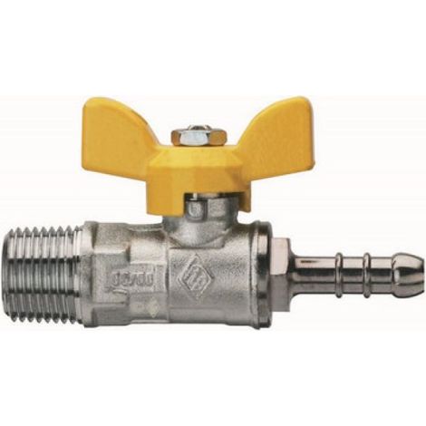 VALVOLA A SFERA PER GAS FIL. M CON PORTAGOMMA E FARFALLA IN ALLUMINIO 3/8&quot x 8 DN 10
