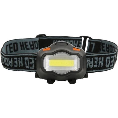 Lampe Frontale - Mini COB - Étanche IPX4 - 3 Modes - Inclinaison 90° - Noir - 1 Pièce (1/4)