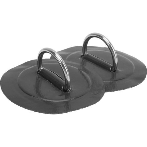 Anneau de fixation gonflable pour bateau et kayak, 2 pièces en PVC avec boucle en acier inoxydable noir (1/5)