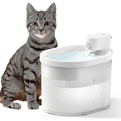 Fontaine à eau automatique pour chats 2L sans fil, à piles, conforme aux normes UL (1/5)