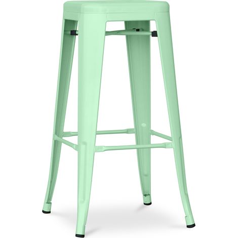 Tabouret de bar - Design industriel - 76cm - Nouvelle édition- Stylix Menthe