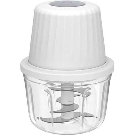 Elektrischer Knoblauchschneider (450 ml), tragbarer Mini-Gemüseschneider, Knoblauchmühle, Zwiebelschneider, Gemüsemixer, kabelloser Küchenhelfer für Ingwer, Chilischoten, Früchte, Fleisch usw.