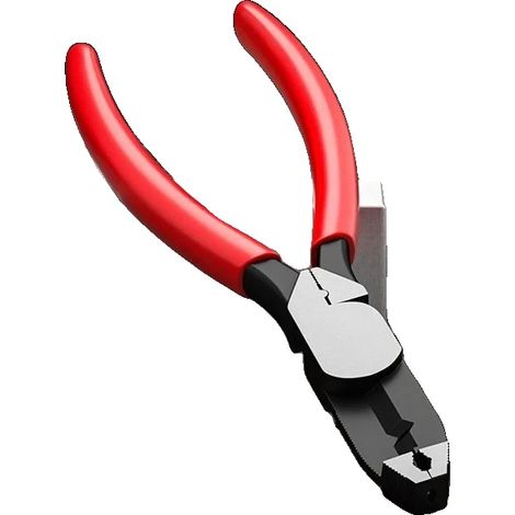 Alicates de dientes deslizantes, diseño multifuncional, función de seguridad para el usuario, color rojo. (1/2)