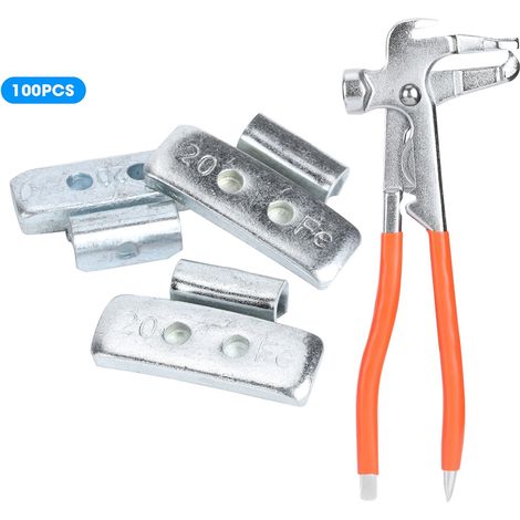 100 Stück 20 g 0,71 oz Clip-On-Haken-Radwuchtblöcke P-Style Reifengewicht-Auswucht-Sortiment (mit Radwuchtzange) (1/5)