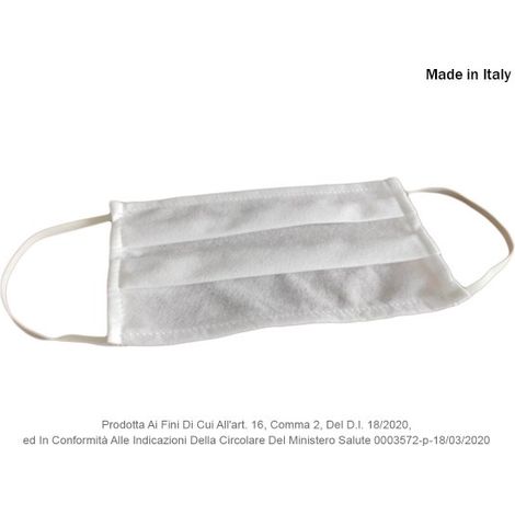 12 Pezzi Mascherina Tessuto TNT Colore Bianco Made in Italy (1/5)